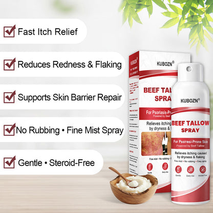 KUBOZN® Beef Tallow Spray — The No-Rub Relief for Psoriasis-Prone Skin✨