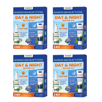 KUBOZN® Eczema Day & Night Repair System - 100% Steroid-Free Relief Duo for Intense Itch, Redness & Broken Skin